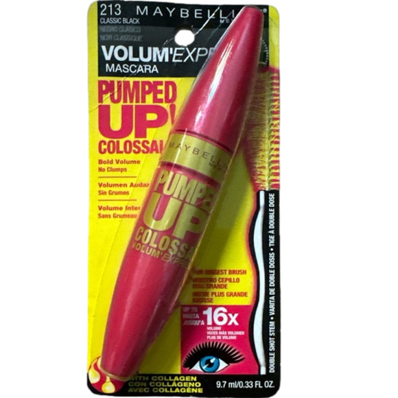 New Maybelline Volum’Express Pumped Up Colossal Mascara 213 Classic Black - Picture 1 of 2
